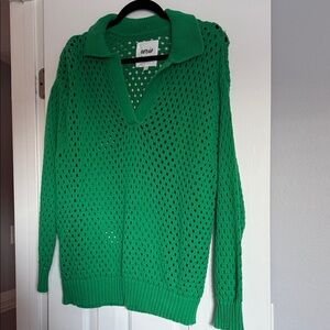 Aerie V-Neck Green Sweater